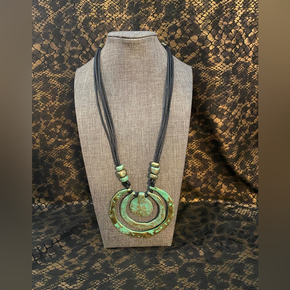 Artisan Green and Gold Statement Necklace